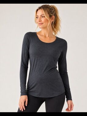 Beyond the Bump by Beyond Yoga Long Sleeve Top Charcoal Gray M